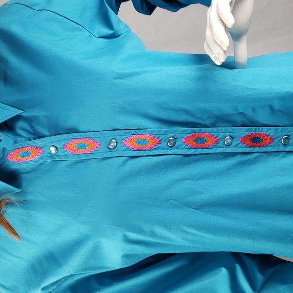 Vintage ELY Country Charmers Womens  Size Large Snap Button Western Aztec - Picture 2 of 13